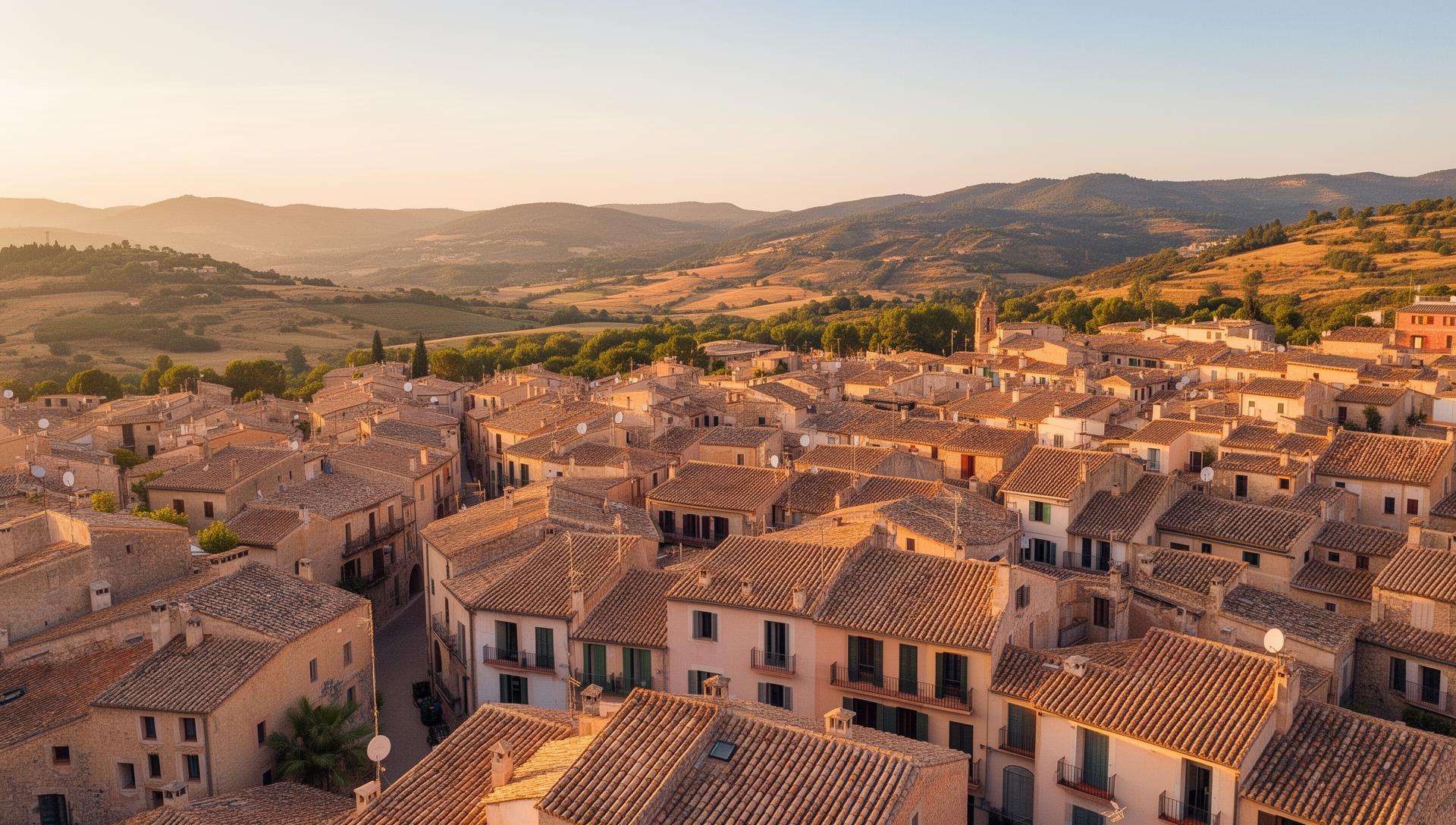 Vista aérea de un pueblo catalán